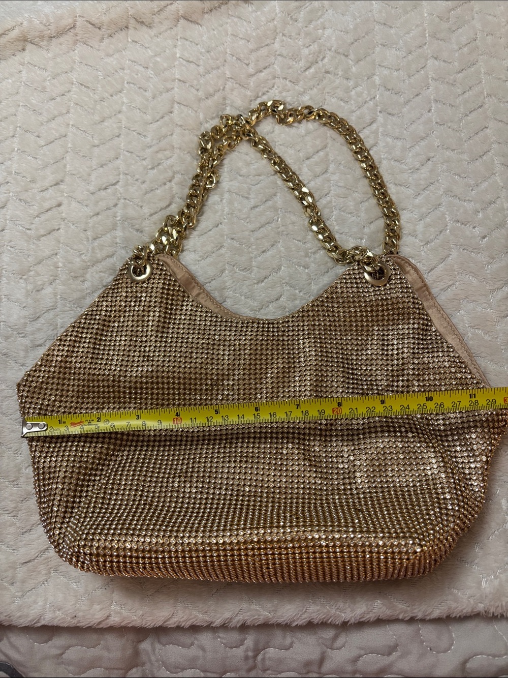 Zara Gold Mesh Shoulder Bag with Chain Strap - Picture 5 of 6